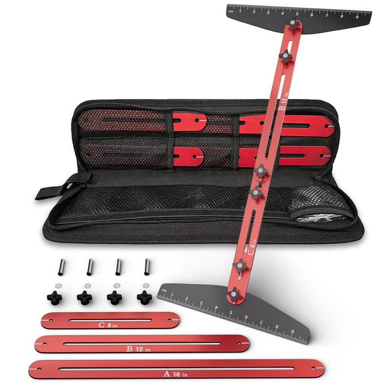 Stair Tread Gauge Template Tool, 10-67 Inches Adjustable Aluminum Alloy Stair Me