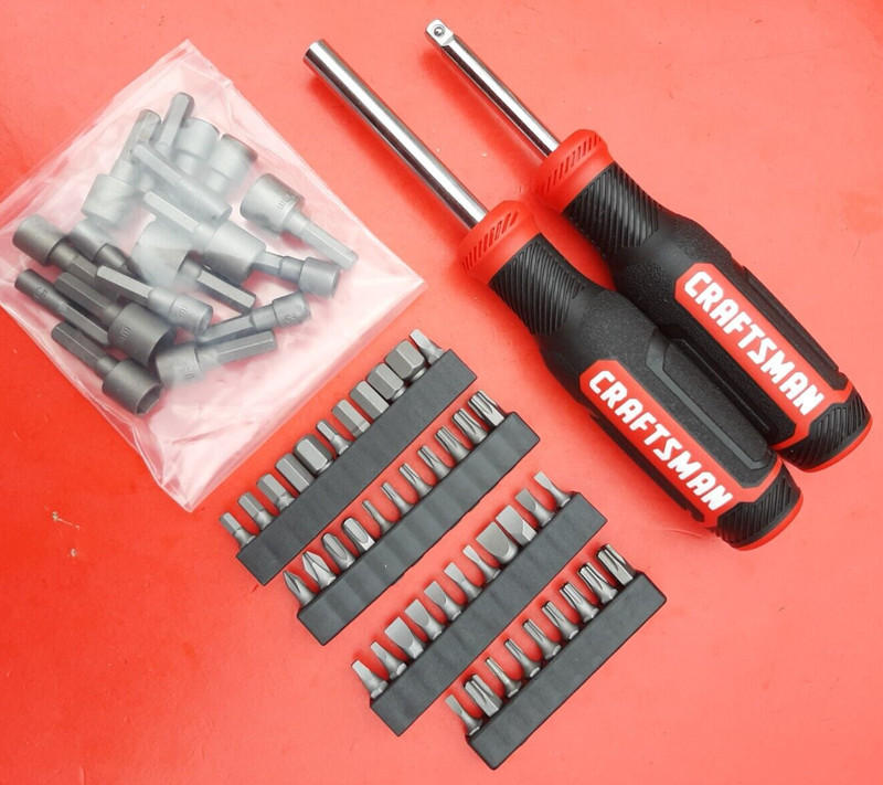 NEW 61 Piece CRAFTSMAN Magnetic Hex 1/4″ Driver Spinner HANDLE Bit Driver Set