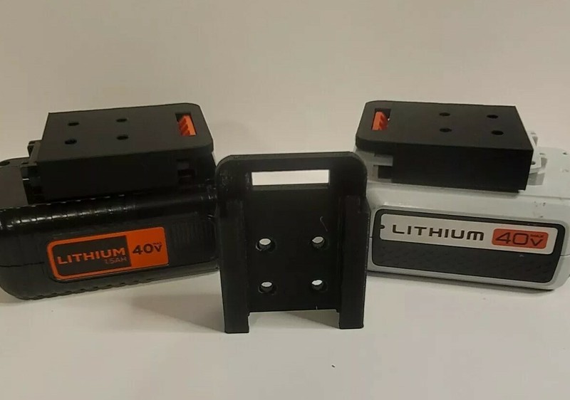 **2 Pack** Black & Decker 40V Wall/Undershelf Locking Battery Holder Mount