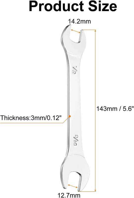 Thin Open End Wrenches SAE, 1/2×9/16 Inches, Slim Wrench Tool for Tight Space…