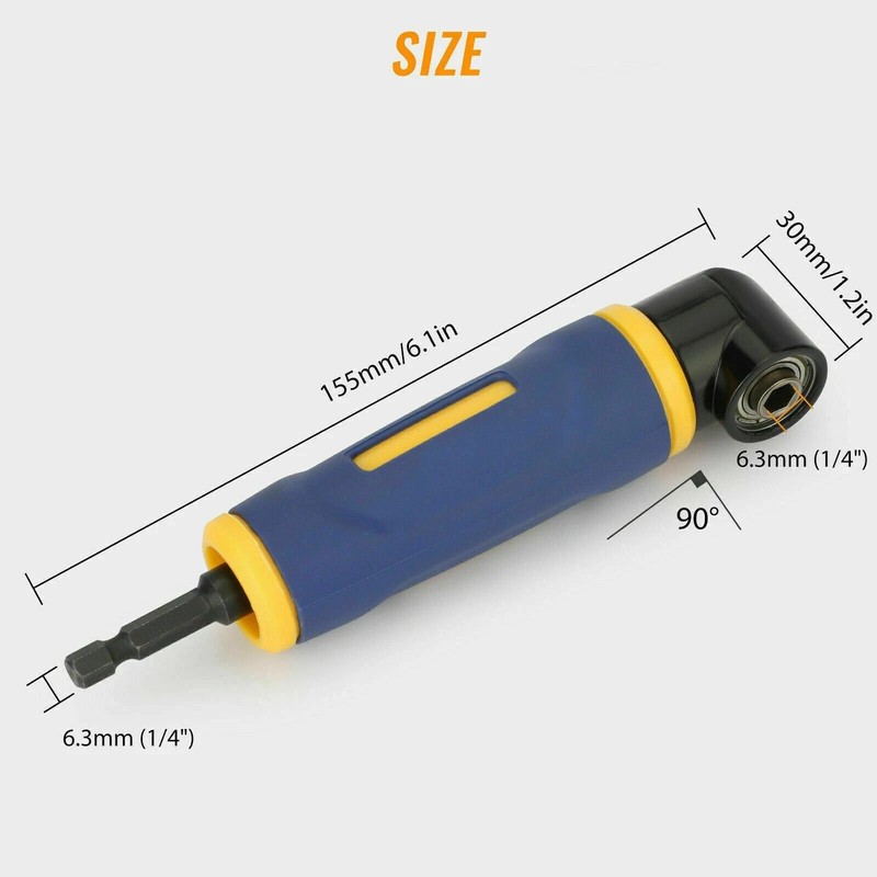 90 Degree Right Angle Extension Screwdriver Socket Adapter Drill Attachment Tool gallery