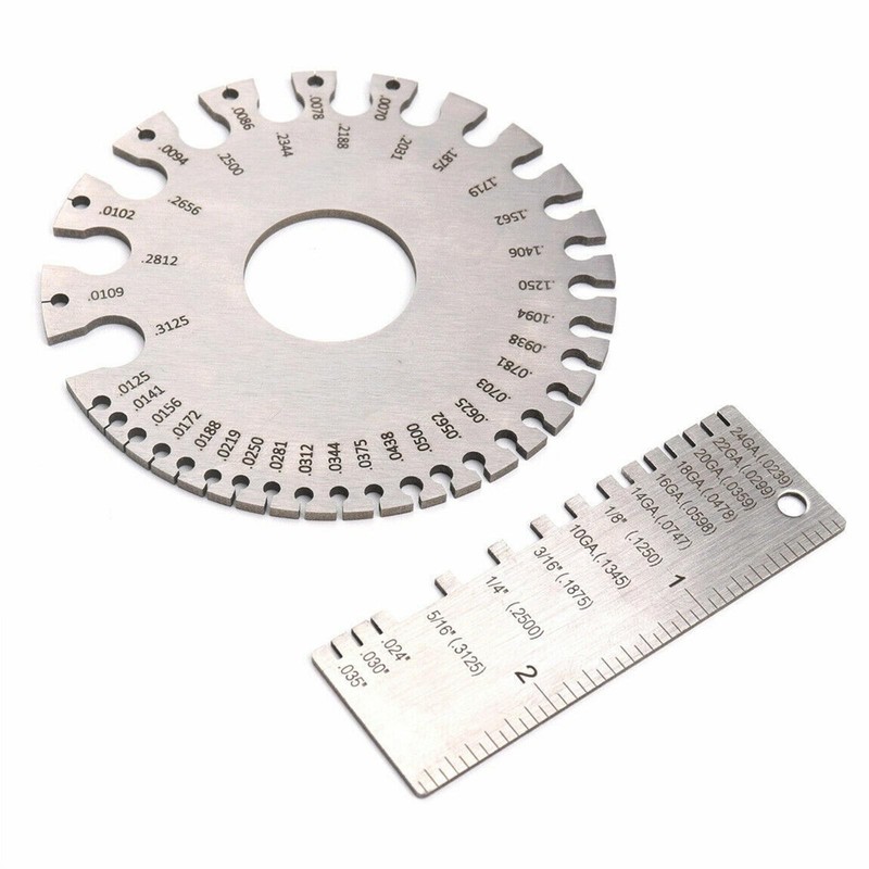 2PCS Sheet Metal Gauge Thickness Gage Measuring Tool US Standard Gauge Tools R gallery