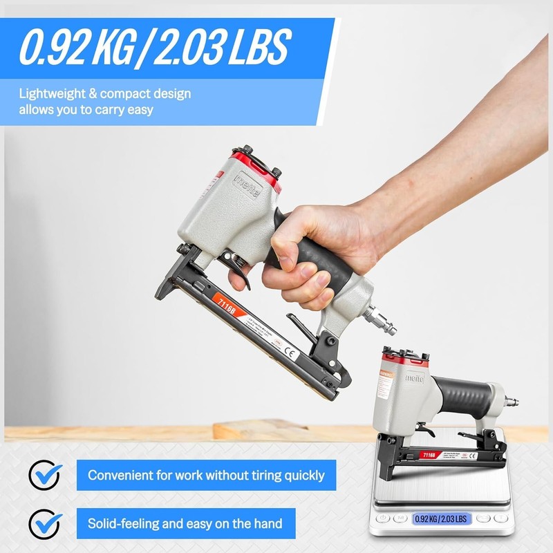 meite 7116B Upholstery Stapler 22 Gauge 3/8-Inch Crown Pneumatic Fine Wire Gun gallery