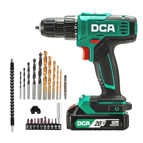 Cordless Drill Set, 354 in-lbs Torque, 3/8″ Keyless Chuck, Electric Power