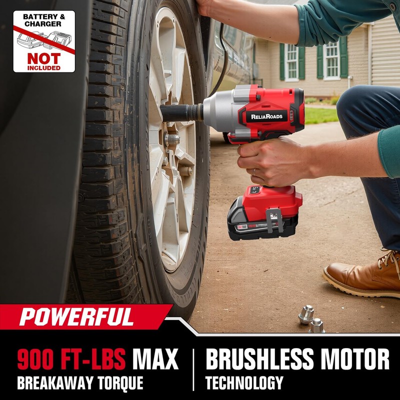 900 Ft-lbs Cordless Impact Wrench, 1/2 Inch Impact Gun Compatible MilWauke 18... gallery