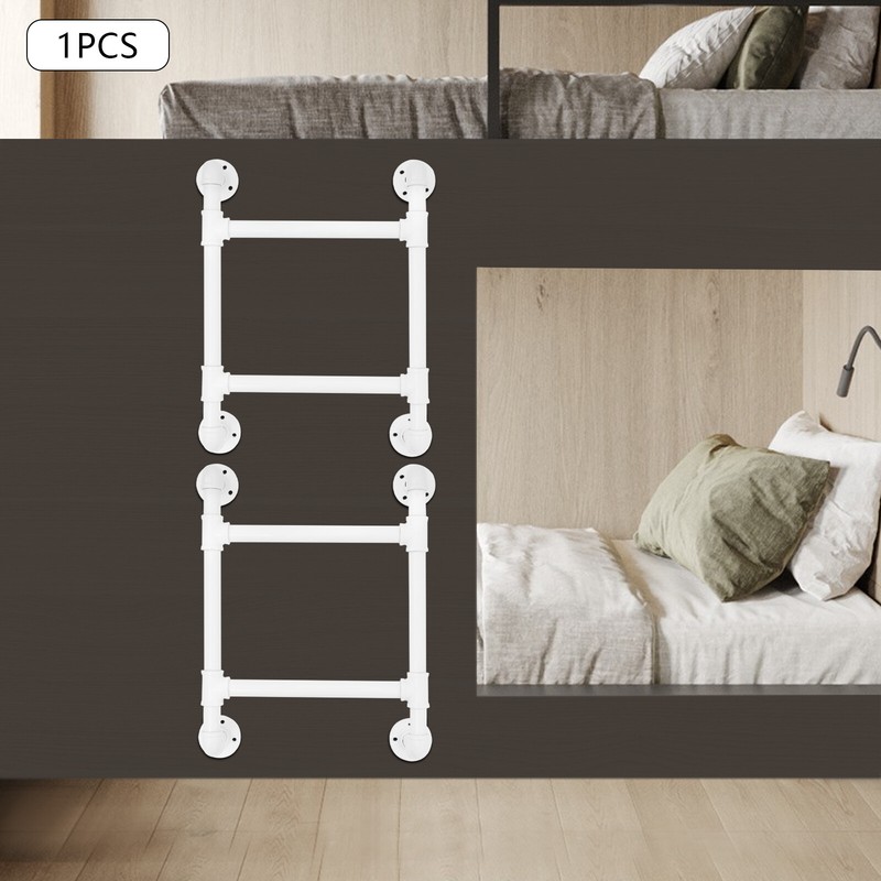 58*46*5cm Bed Ladder, Wall-Mounted Iron Ladders, 2-Step Ladder White for RVs NEW