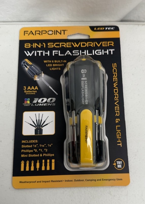 Dad Camping Gift Multifunctional 8 in 1 Screwdriver Tool Set With Flashlight