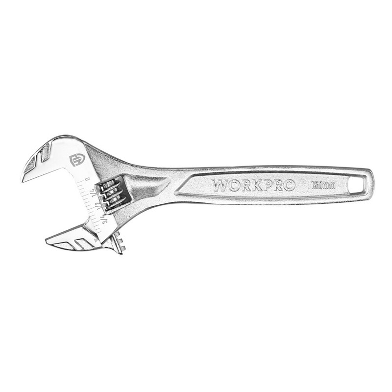 6-inch Adjustable Wrench Heavy Duty Spanner with Inch/Metric Scale Chrome Plated