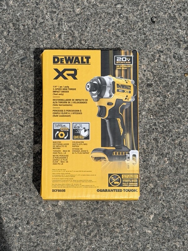 DeWalt 20V MAX XR 1/4 Inch Cordless Impact Driver, Bare Tool Only (DCF860B) New
