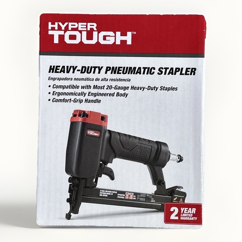 Hyper Tough 20-Gauge Pneumatic Staple Gun, Heavy Duty Air Stapler – New