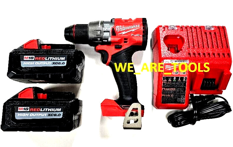 Milwaukee FUEL 2904-20 1/2 Hammer Drill, 2) 48-11-1865 6.0 Batteries M18 18 Volt
