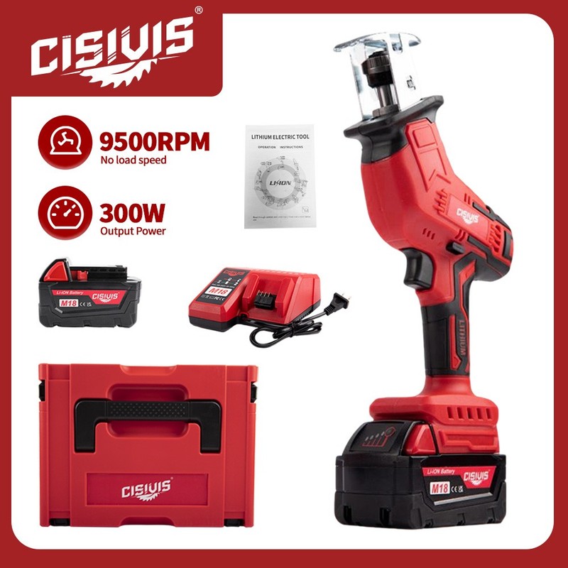 Cordless Reciprocating Saw Kit w/ Battery & Charger For Milwaukee M18 battery