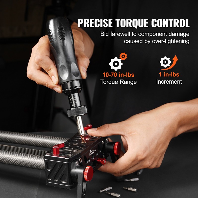 Adjustable Torque Screwdriver 1/4" Range 10-70 in/lb w/ 1 in-lb Increment gallery