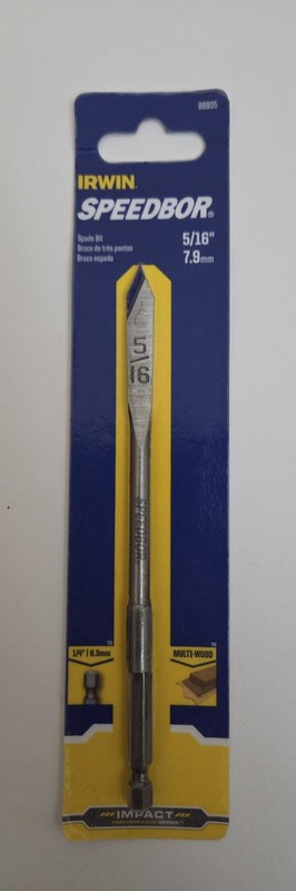 Irwin Industrial Tools 88805 SPEEDBOR 5/16″ x 6″ Standard Length Spade Bit