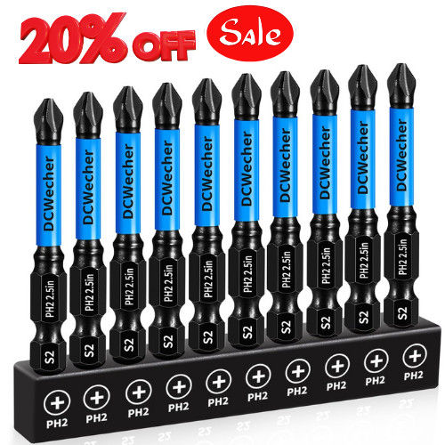10-Pack 2 Phillips Bits for Impact Driver, 2.5-Inch Magnetic Drill Screwdriver B