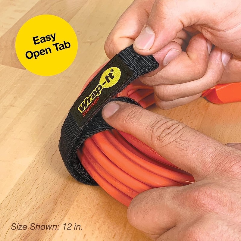 Hook and Loop Strap 16" Black Wrap-It Storage for Boat Rope, Hose, Cable & more gallery