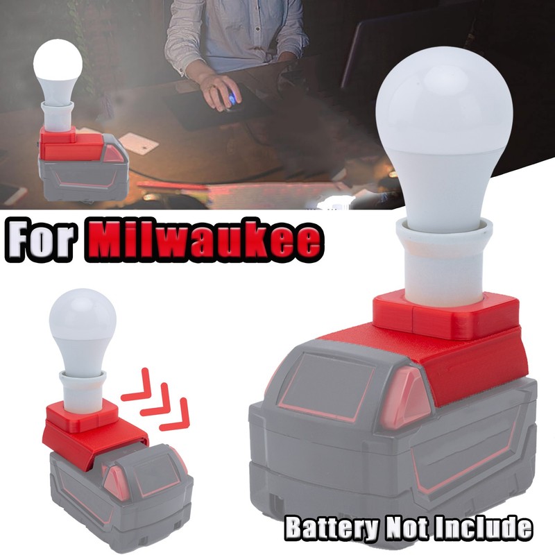 LED Work light Bulb For Milwaukee 18V Li-Ion Battery E27 Bulb Portable Lamp