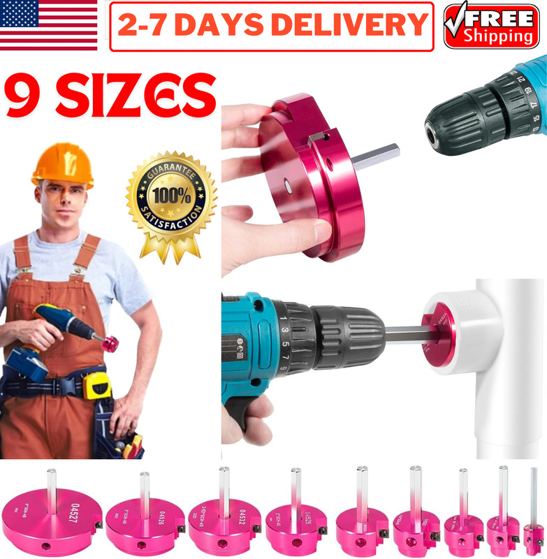 9 SIZES PVC Pipe Reamers PVC Fitting Plastic ABS Socket Saver for 1/2″ Drills