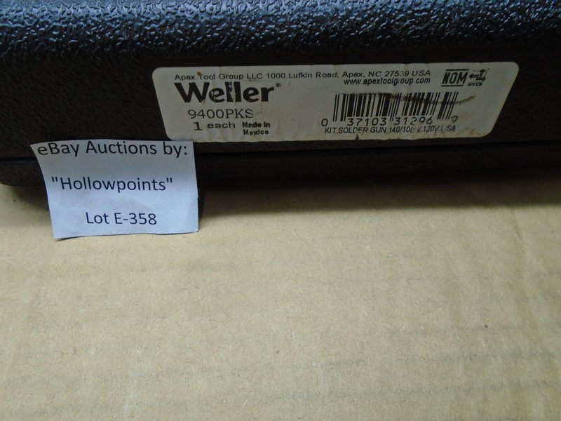 Weller 9400PKS Soldering Gun Kit Dual Watt 140/100 3 LED Lights Tips & case E358 gallery