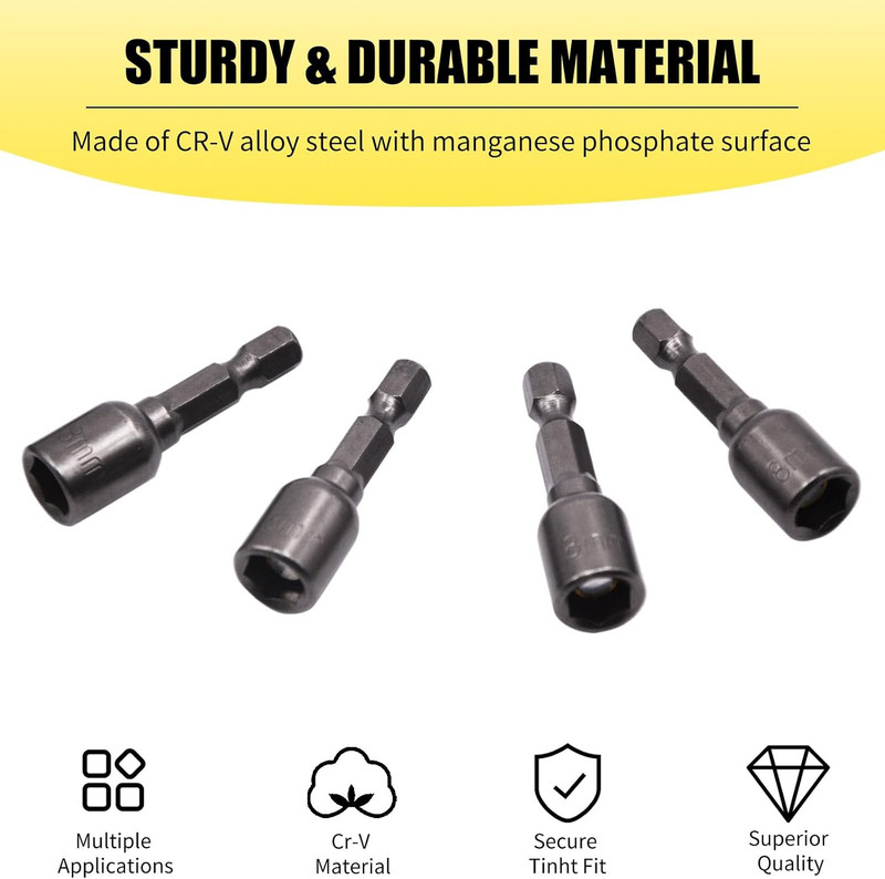 5/16 Nut Driver Magnetic Power 8Mm Socket Adapter Drill Impact Bit Set 1/4 Inch gallery