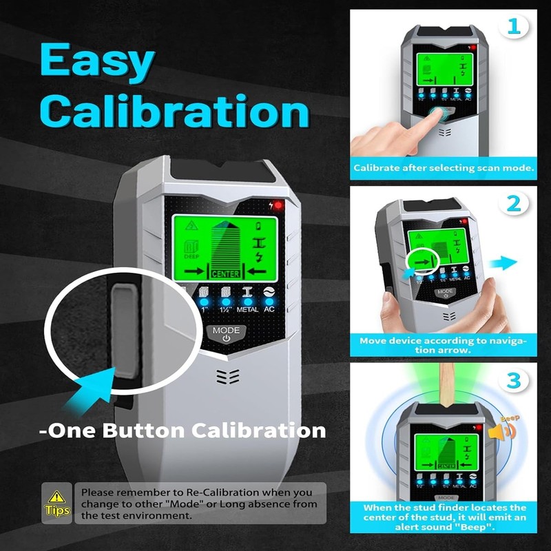 Multifunctional Wall Detector - Detects Metal, Wood, Wires for Safe Drilling gallery