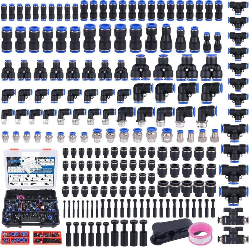 200 PCS Quick Connect Air Hose Fitting Assortment Kit,Push to Connect Fitting... gallery
