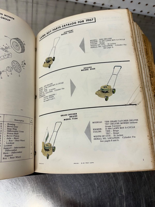 RARE Lawn Boy Dealer Service Manual & Parts Catalog Brick Top Loafer QuietFlite gallery
