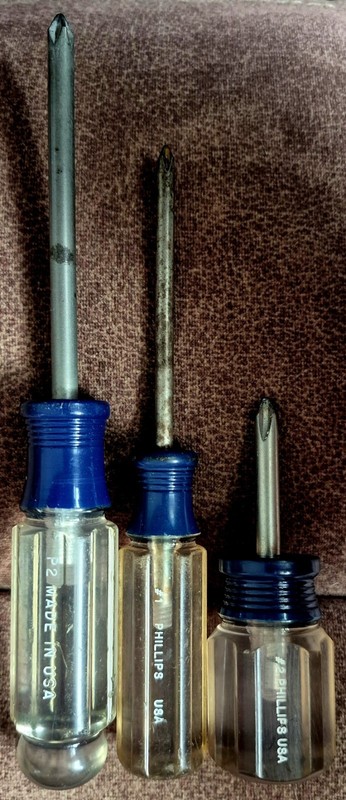 3pc Craftsman VTG Phillips Screwdrivers Made In USA Tool SEE DESCRIPTION