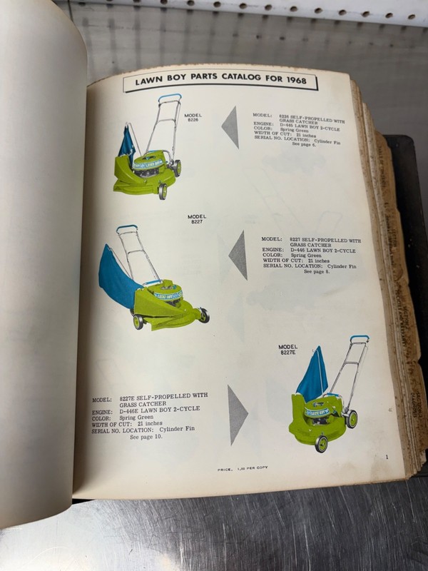 RARE Lawn Boy Dealer Service Manual & Parts Catalog Brick Top Loafer QuietFlite gallery