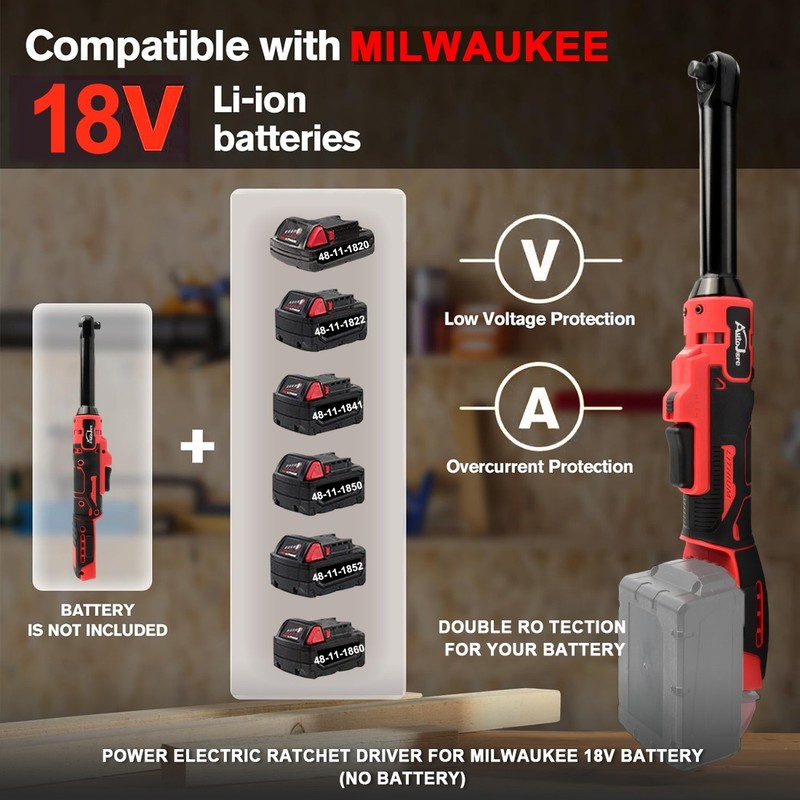 For Milwaukee 18V Battery 3/8" Cordless Ratchet Wrench Extended Tool Only gallery