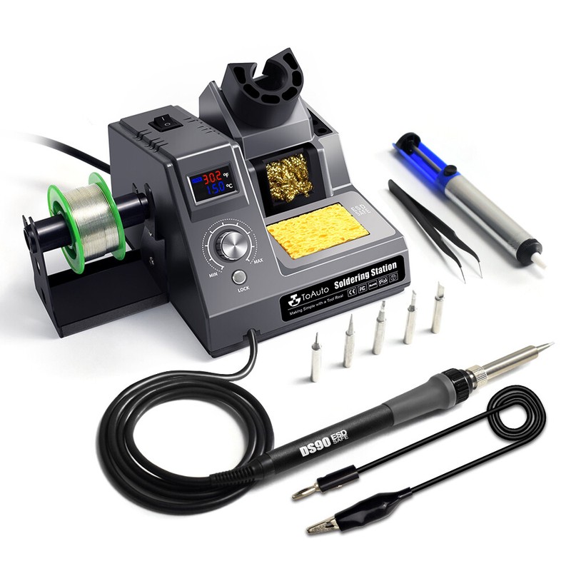 Digital LED Display Rework Soldering Station Kit Adjustable Temperature 110V 90W