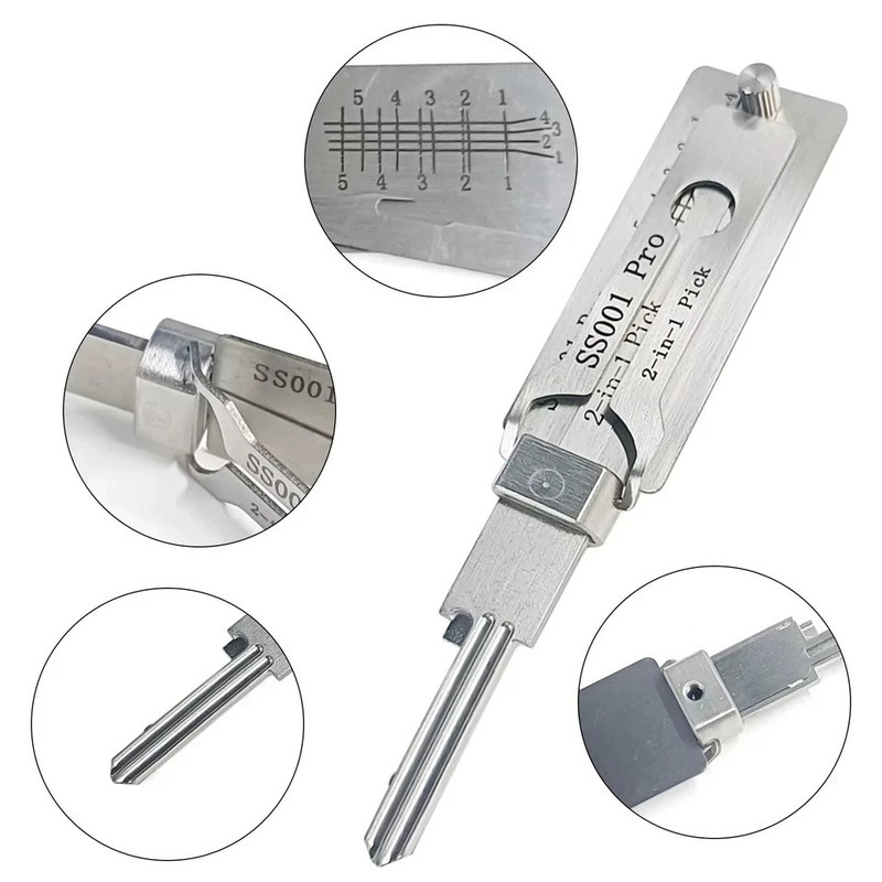 Hook And Pickup Tool Kit 2 In 1 Portable Lock Picking Set Ergonomic Handle