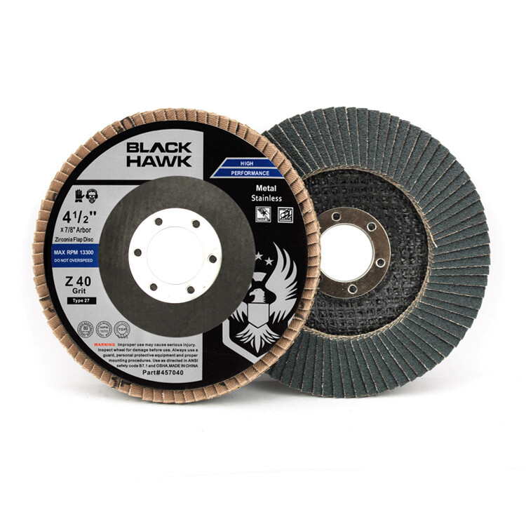 4-1/2" x 7/8" Black Hawk Zirconia Flap Discs T27 4.5" Sanding & Grinding Wheels gallery