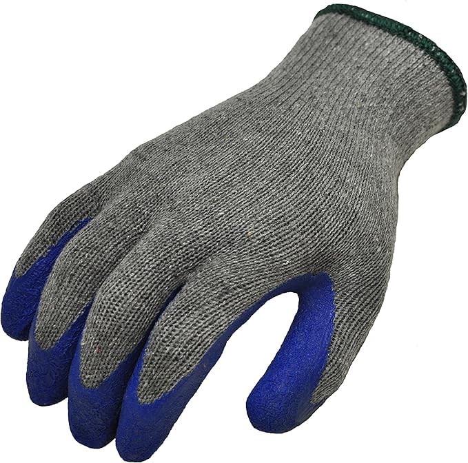 G & F Rubber Latex Coated Work Glove for Construction, Blue,Crinkle Pattern, Men gallery