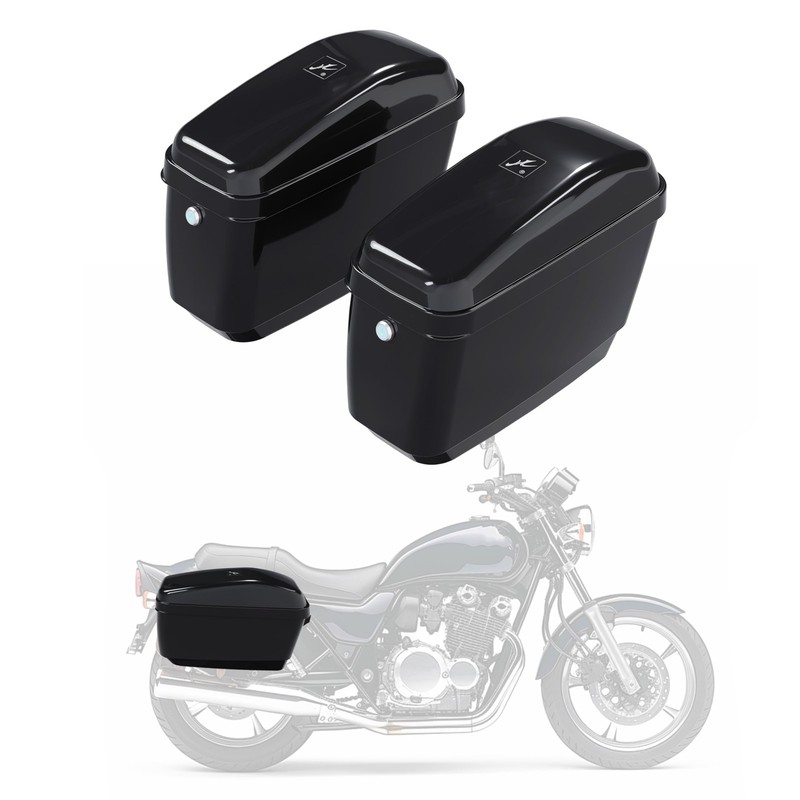 45L Motorcycle Hard Saddle Bags W/Lock Compatible with Harley Davidson Honda …