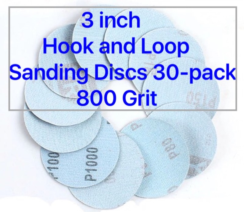3 inch Hook and Loop Sanding Discs 30/pk 800 Grit