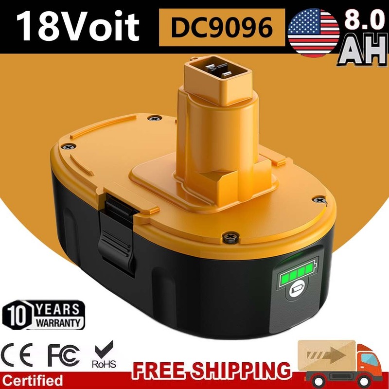4/3/2/1PACK 18V For Dewalt 8.0AH 18 VOLT XRP DC9096 DC9098 Li-ion Battery DC9099