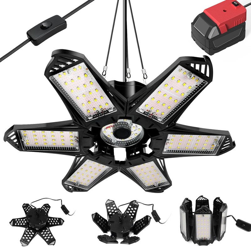 LED Work Light Compatible with Milwaukee 18V Battery, 68W 6800LM LED Garage F…