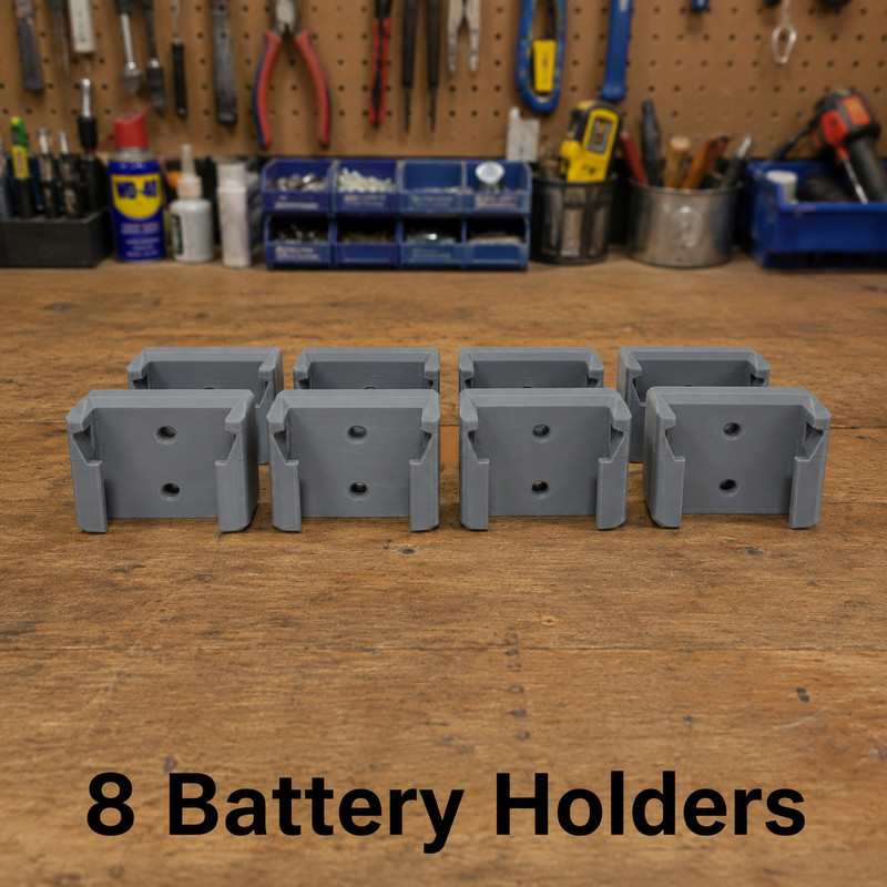 Fits Milwaukee M18 Battery Wall Mount Holder Gray 8 Organizers
