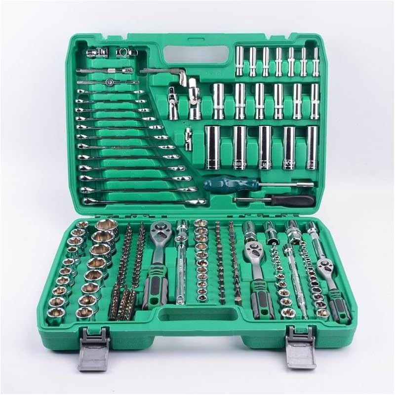 216Pcs Mechanics Tool Set 1/4" 3/8" 1/2" Socket Wrench Set Repair Tool Kit &Case gallery
