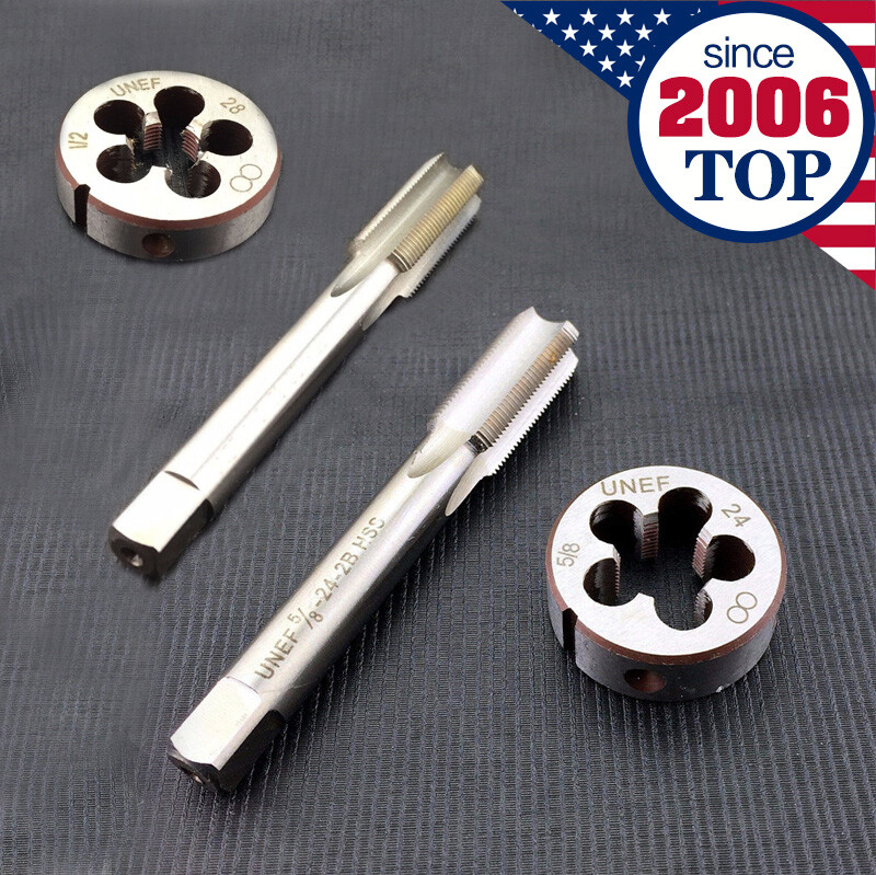 1/2″-28 or 5/8″-24 Tap & Die Set UNEF HSS Threading Gunsmithing 1/2″x28 5/8″x24