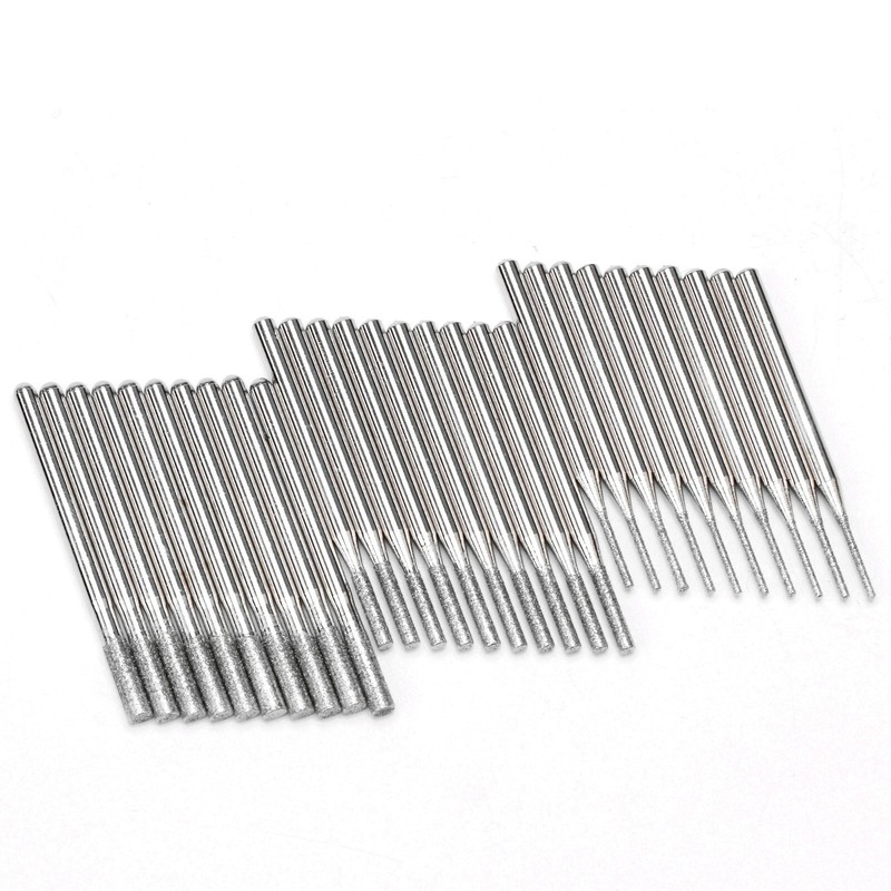 30 Pcs 1 2 3mm Diamond Drill Bits Kit for Dremel Lapidary Tools for Rock Glass