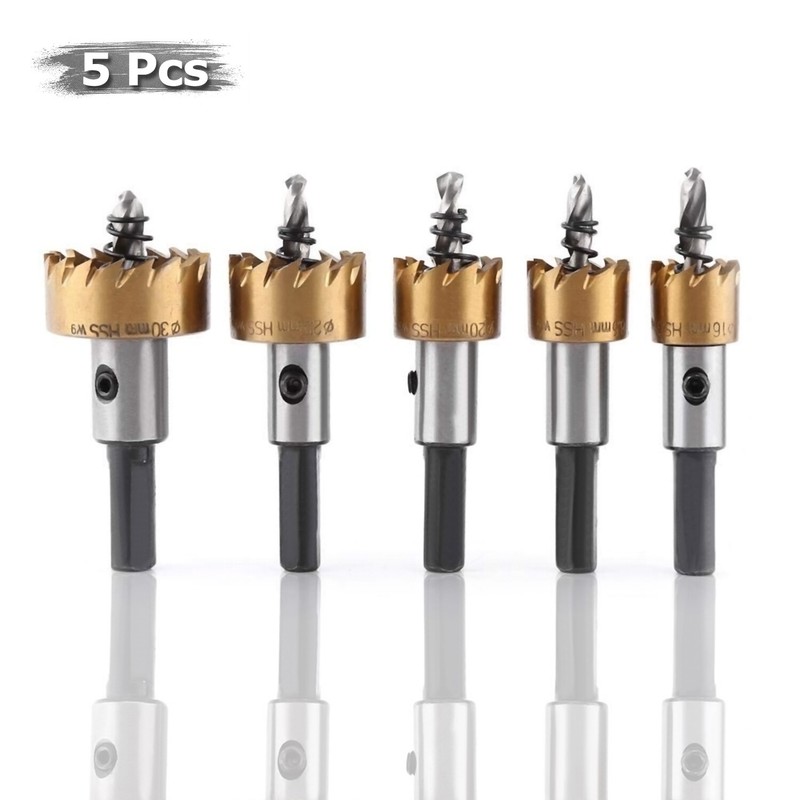 5PCS Hole Serration Kit HSS Steel Drill Bit Set Cutter Tool For Metal Wood Alloy gallery