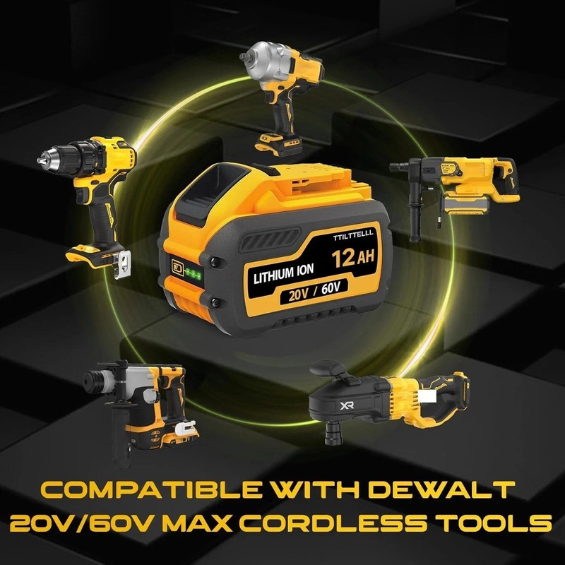 2Pack 12.0AH DCB609-2 For DEWALT DCB612 20V/60V MAX FLEXVOLT Lithium-Ion Battery gallery