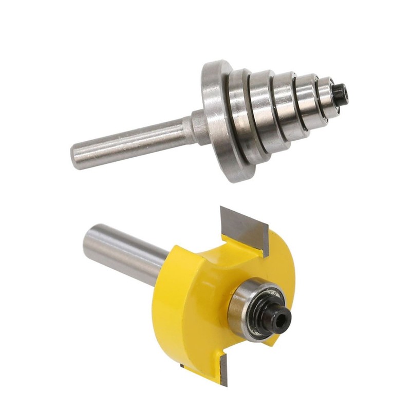 Rabbet Router Bit Set Fit 3/8in, 1/2in, 5/8in, 3/4in, 7/8in, 1-1/8in Bearings