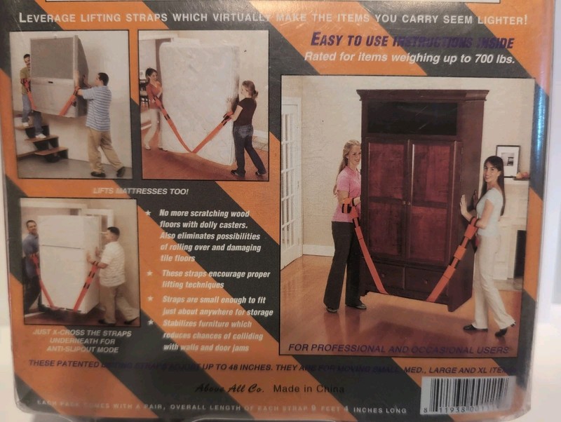 Forearm Forklift – Lifting and Moving Straps – Orange – As Seen On TV