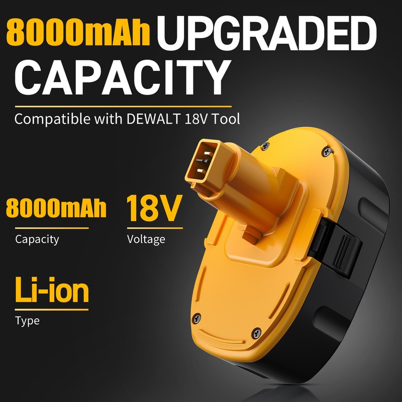 4/3/2/1PACK 18V For Dewalt 8.0AH 18 VOLT XRP DC9096 DC9098 Li-ion Battery DC9099 gallery