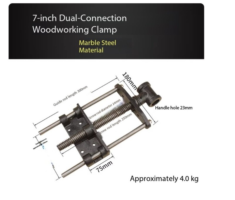 Woodworking bench, vise, clamp, table, connecting rod, guide rod, workbench