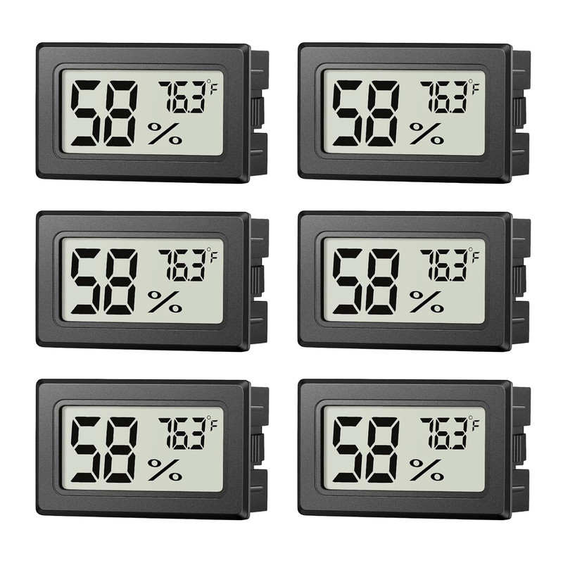 Mini Digital Hygrometer Thermometer Indoor Humidity Meter Fahrenheit 6 Pack