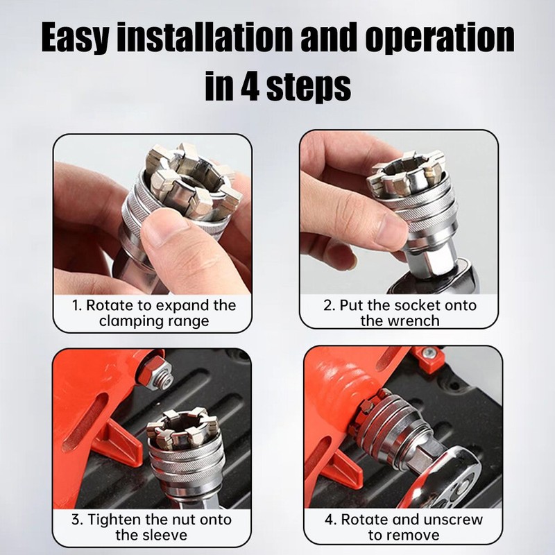 Upgraded Adjustable Universal Socket , Manual Socket , Multifunctional Sleeve gallery